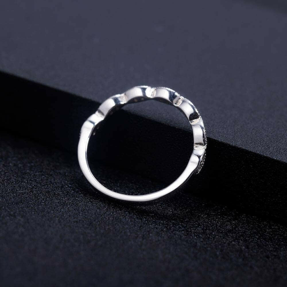 Scalloped Round Diamond Stackable Wedding Band-Evani Naomi Jewelry