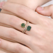 ALLNOEL 925 Sterling Silver Rings For Women Natural Natural 6*6mm Moss Agate Gemstone Wedding Gift Elegant Jewelry Free Shipping - Evani Naomi Jewelry