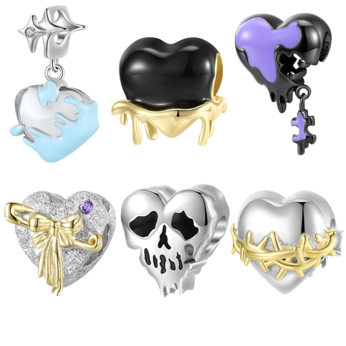 Silly Hearts, Romantic & Edgy Love Fusion Charm Collection-Evani Jewelry