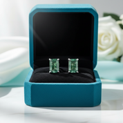 Eternal Commitment- Geometric Moss Agate Stud Earrings