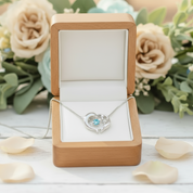 Turquoise Dolphin Love with Diamond Chain Necklace