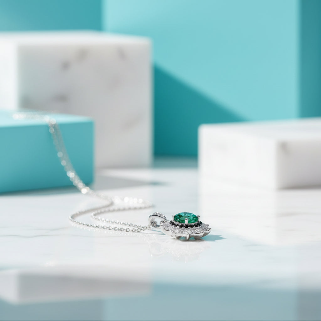 Roots of Our Love- Flower Pendant Natural Gemstone Moss Agate Necklace-Evani Jewelry