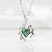 Seal of Our Solace- Natural Unique Boho Leaf Branch Moss Agate Pendant Necklace