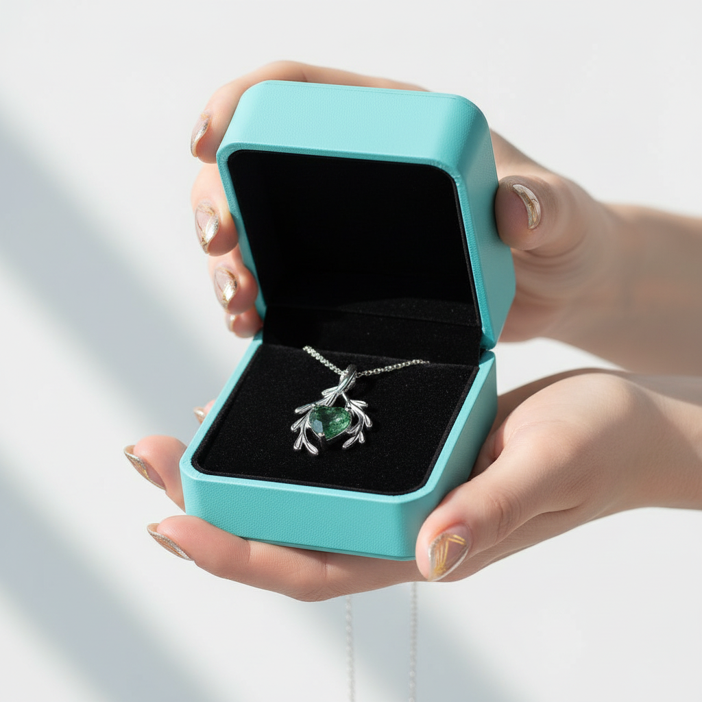 Seal of Our Solace- Natural Unique Boho Leaf Branch Moss Agate Pendant Necklace