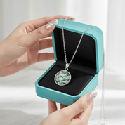 Ethereal Bond- Unique Moss Agate Round Pendant Necklace