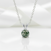 Promise of Forever- Moss Agate & Alexandrite Pendant Necklace