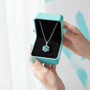 1.0 Ct Round Cut Turquoise Star Pendant Necklace
