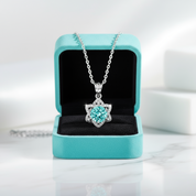1.0 Ct Round Cut Turquoise Star Pendant Necklace-Evani Jewelry