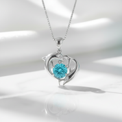 Turquoise Dolphin Love with Chain Necklace