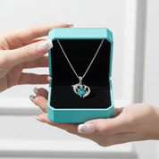 Turquoise Dolphin Love with Chain Necklace