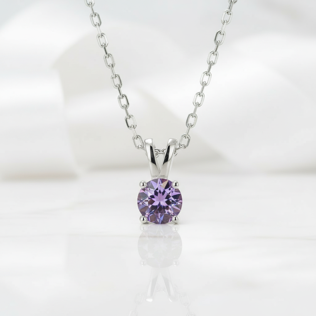 Alexandrite Birthstone Pendant Necklace-Evani Jewelry