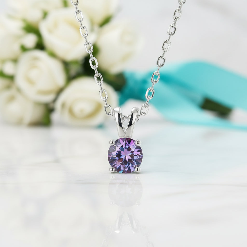 Alexandrite Birthstone Pendant Necklace-Evani Jewelry
