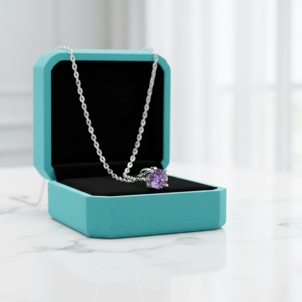 Alexandrite Birthstone Pendant Necklace-Evani Jewelry