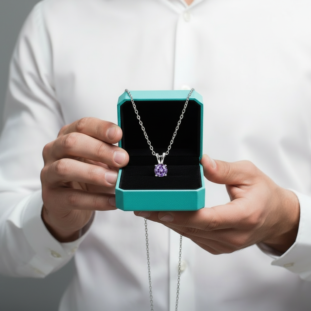 Alexandrite Birthstone Pendant Necklace-Evani Jewelry