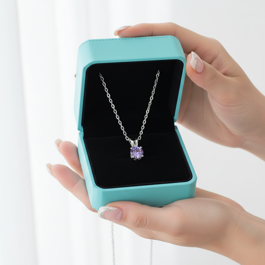 Alexandrite Birthstone Pendant Necklace-Evani Jewelry