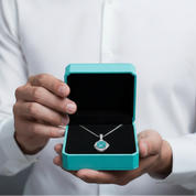 1.0 Ct Turquoise Clavicle Pendant Necklace