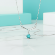 1.0 Ct Turquoise Deer Pendant Necklace-Evani Jewelry