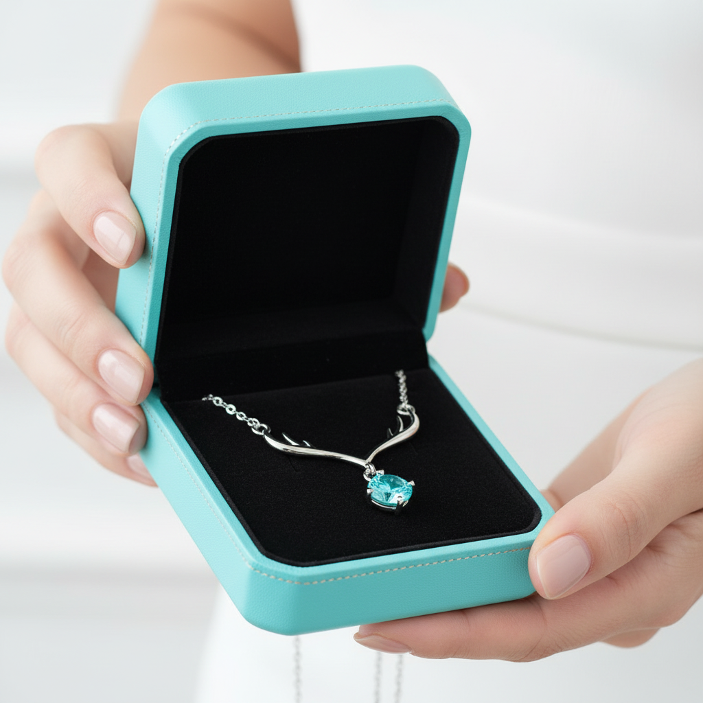 1.0 Ct Turquoise Deer Pendant Necklace