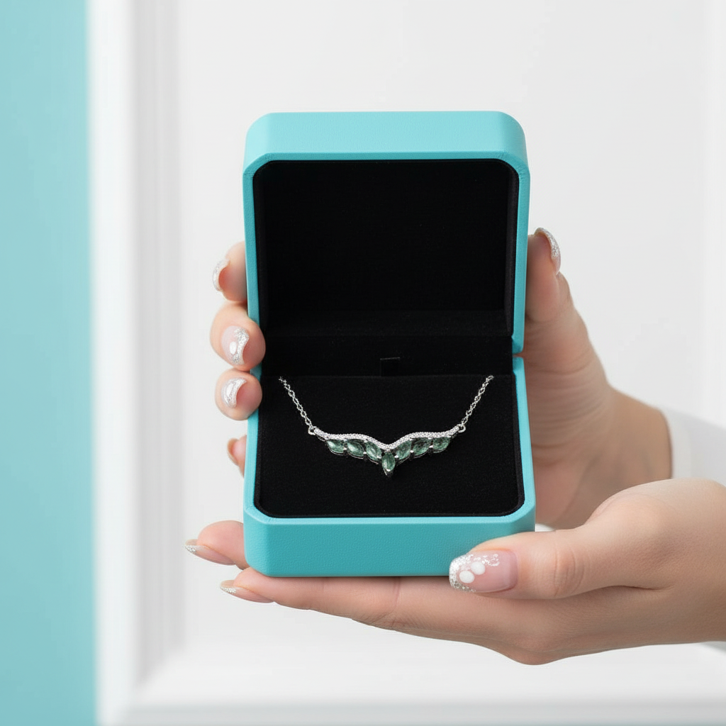 Ever-Flowing Heart- Leaf Jewelry Natural Moss Agate Necklace