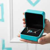 1.0 Ct Turquoise Round Cut Love Necklace