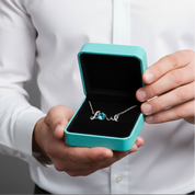 1.0 Ct Turquoise Round Cut Love Necklace