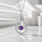 Dancing Brilliant Amethyst Bulb Necklace-Evani Jewelry