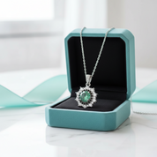 Roots of Our Love- Flower Pendant Natural Gemstone Moss Agate Necklace