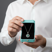 Roots of Our Love- Flower Pendant Natural Gemstone Moss Agate Necklace