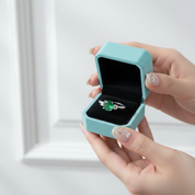 Gentle Heart- Natural Moss Agate Wedding Band Engagement Ring