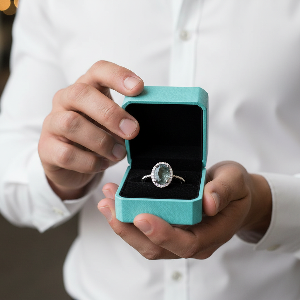 Love as Old as the Hills- Oval Shape Moss Agate Gemstone Halo Engagement Rings