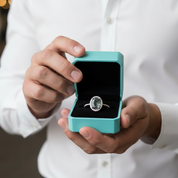 Love as Old as the Hills- Oval Shape Moss Agate Gemstone Halo Engagement Rings