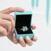 Heartfelt Awakening- Cushion Cut Natural Unique Moss Agate Open Ring