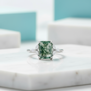 Enchanted Path- Leaf Branch Unique Natural Moss Agate-Evani Jewelry