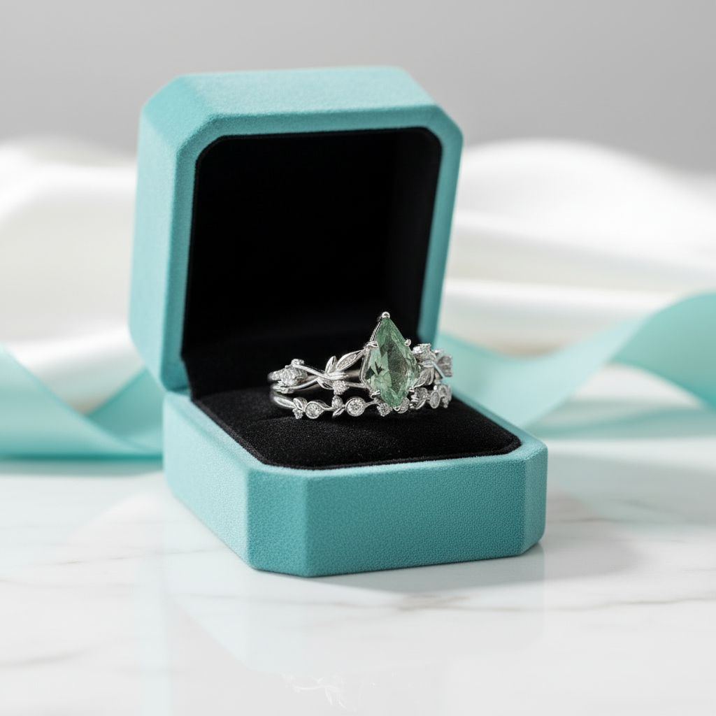 Mossy Realm of Us- Kite Cut Moss Agate & Alexandrite Ring - Evani Naomi Jewelry