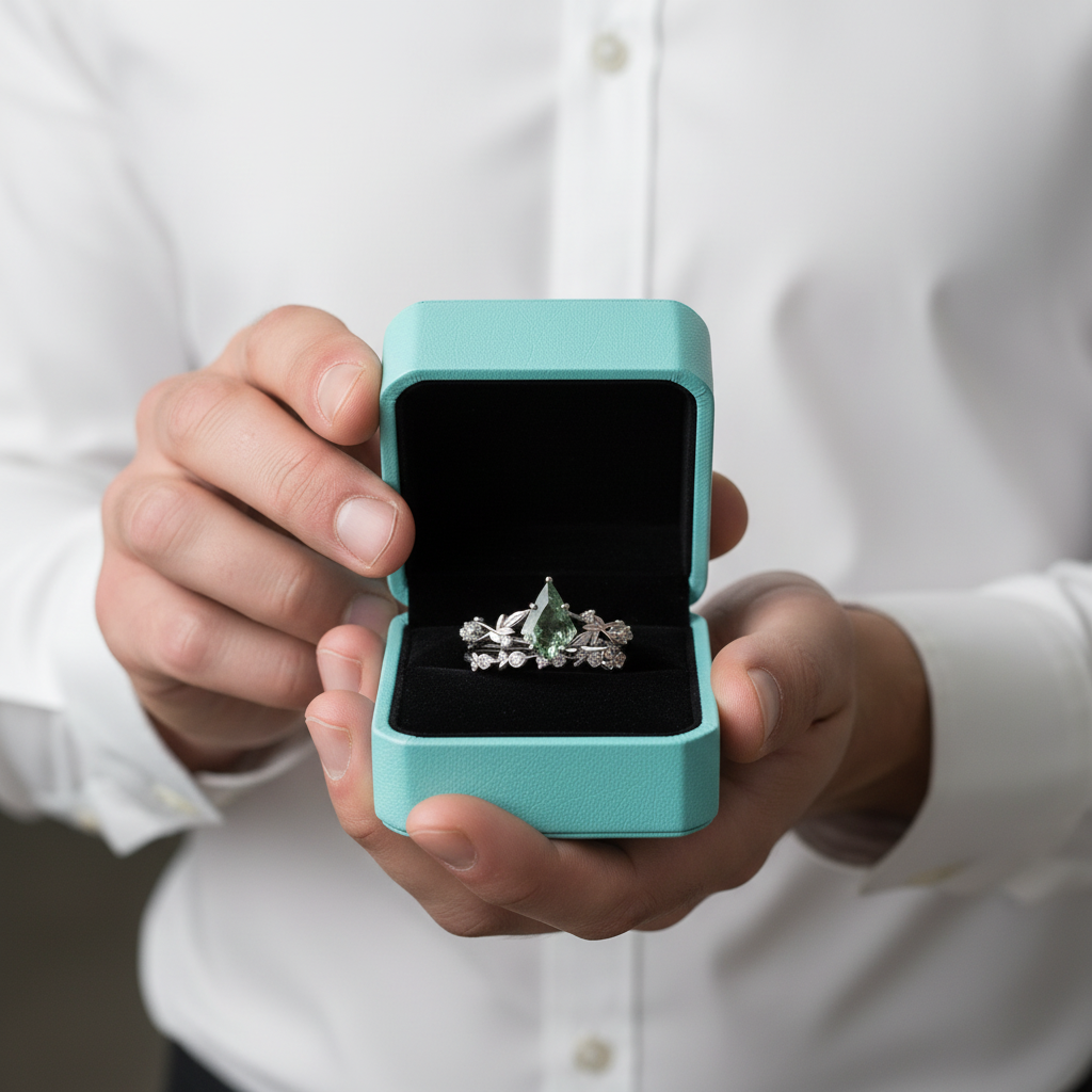 Mossy Realm of Us- Kite Cut Moss Agate & Alexandrite Ring