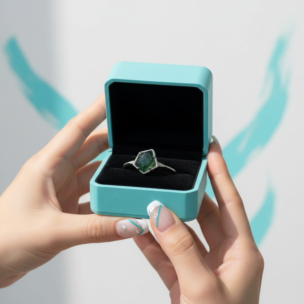 Where Our Souls Sprout- Unique Natural Gemstone Moss Agate Ring