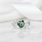 Timeless Romance- Olive Branch Unique Moss Agate