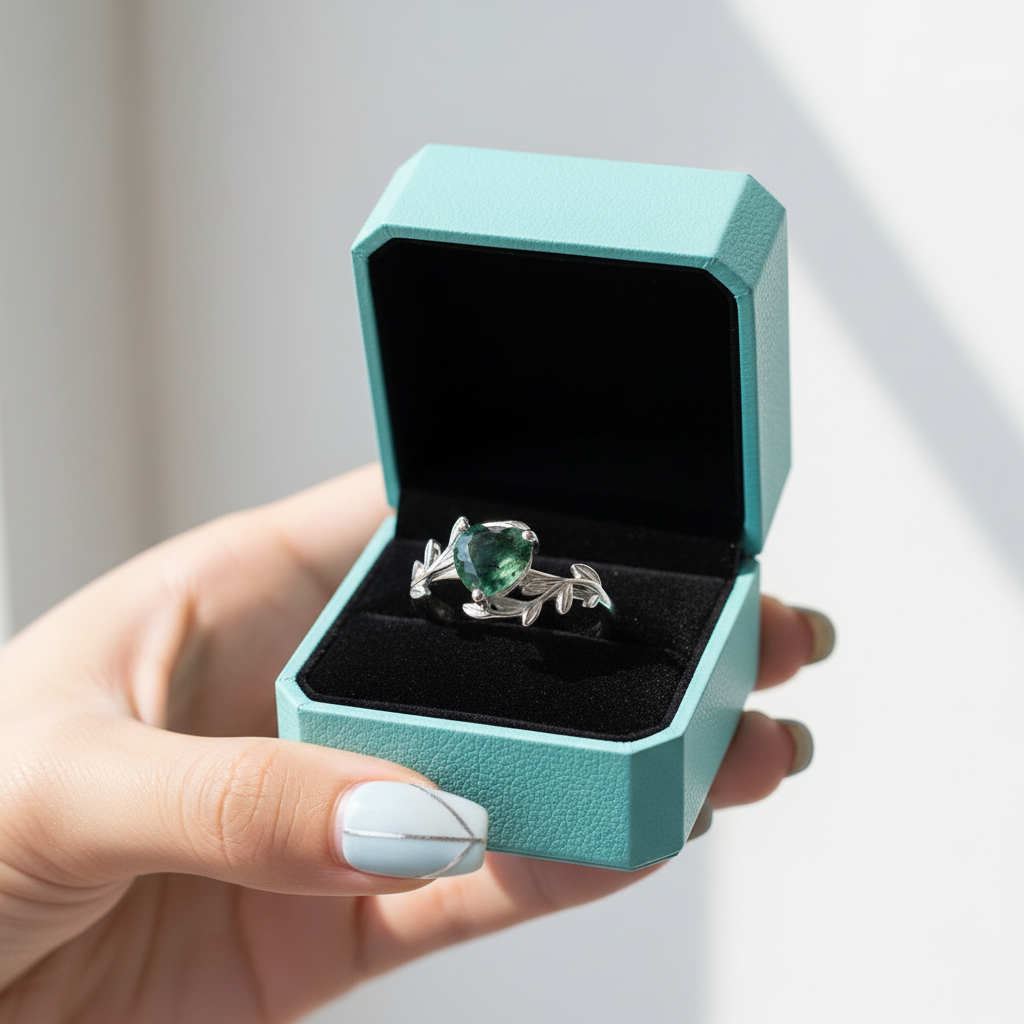 Timeless Romance- Olive Branch Unique Moss Agate