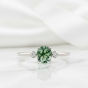 Quiet Miracle of Us- Moss Agate & Alexandrite Ring