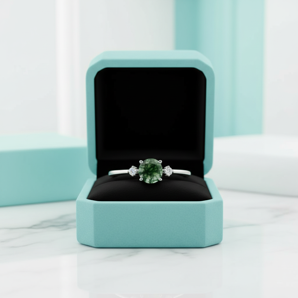 Quiet Miracle of Us- Moss Agate & Alexandrite Ring - Evani Naomi Jewelry