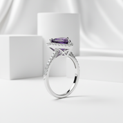 1.90 Ct Trillion Cut Amethyst Engagement Ring-Evani Jewelry