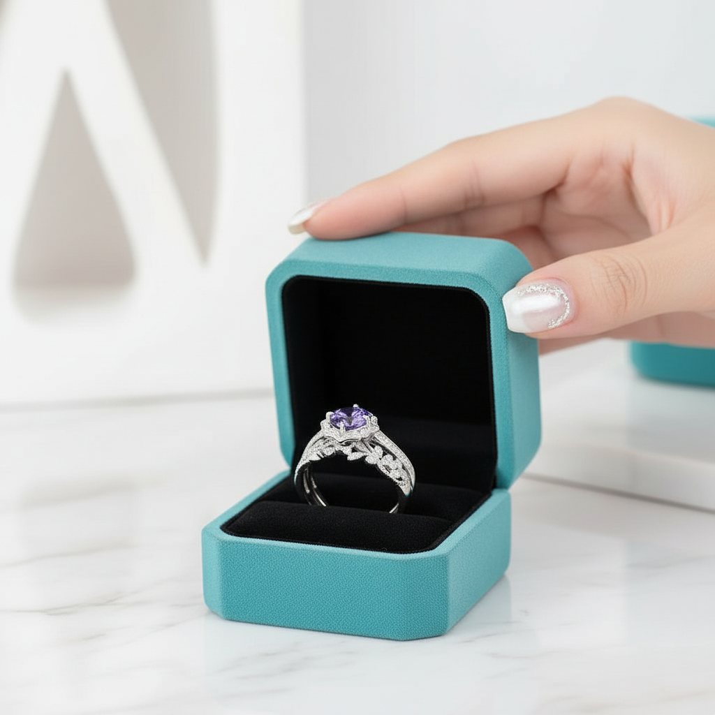 Round Cut Alexandrite Birthstone Ring-Evani Jewelry