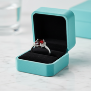 Oval Cut Lab Ruby Birthstone Vintage Engagement Rings-Evani Jewelry