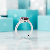 Oval Cut Lab Ruby Birthstone Vintage Engagement Rings-Evani Jewelry