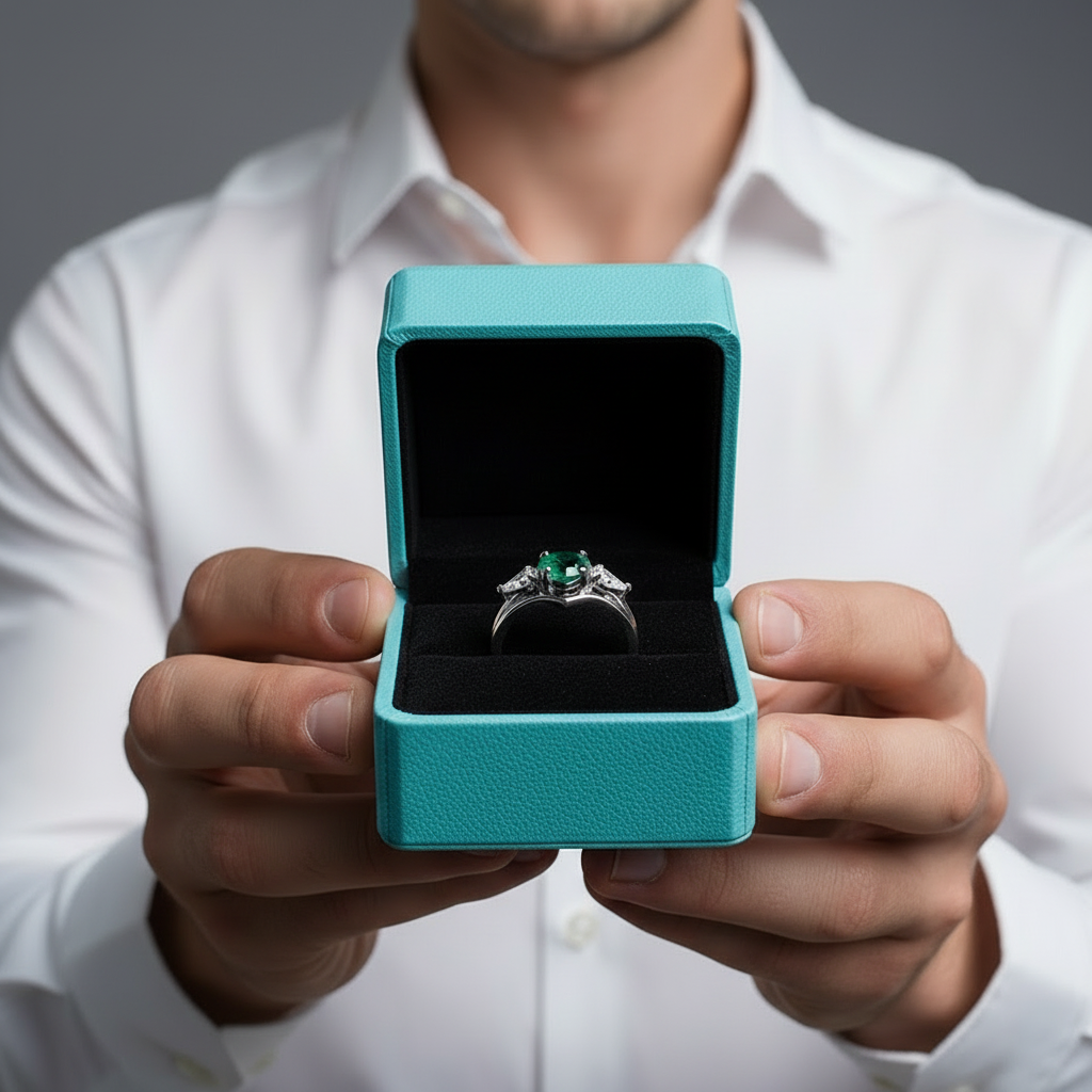 Alchemist's Promise- Hexagon Cut Natural Moss Agate Rings Set