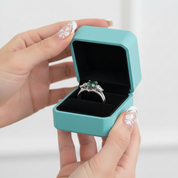 Alchemist's Promise- Hexagon Cut Natural Moss Agate Rings Set