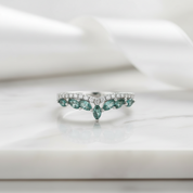 Moonlit Promise- Natural Moss Agate Rings