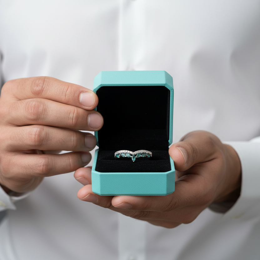 Moonlit Promise- Natural Moss Agate Rings