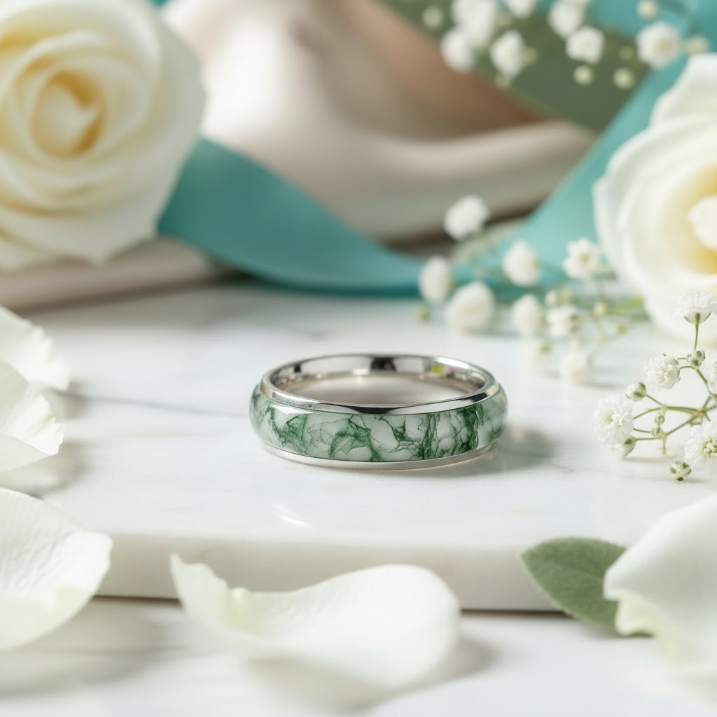 Forest's Crown- Natural Moss Agate Rings-Evani Jewelry