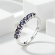 0.70 ct Half Eternity Alexandrite Wedding Band